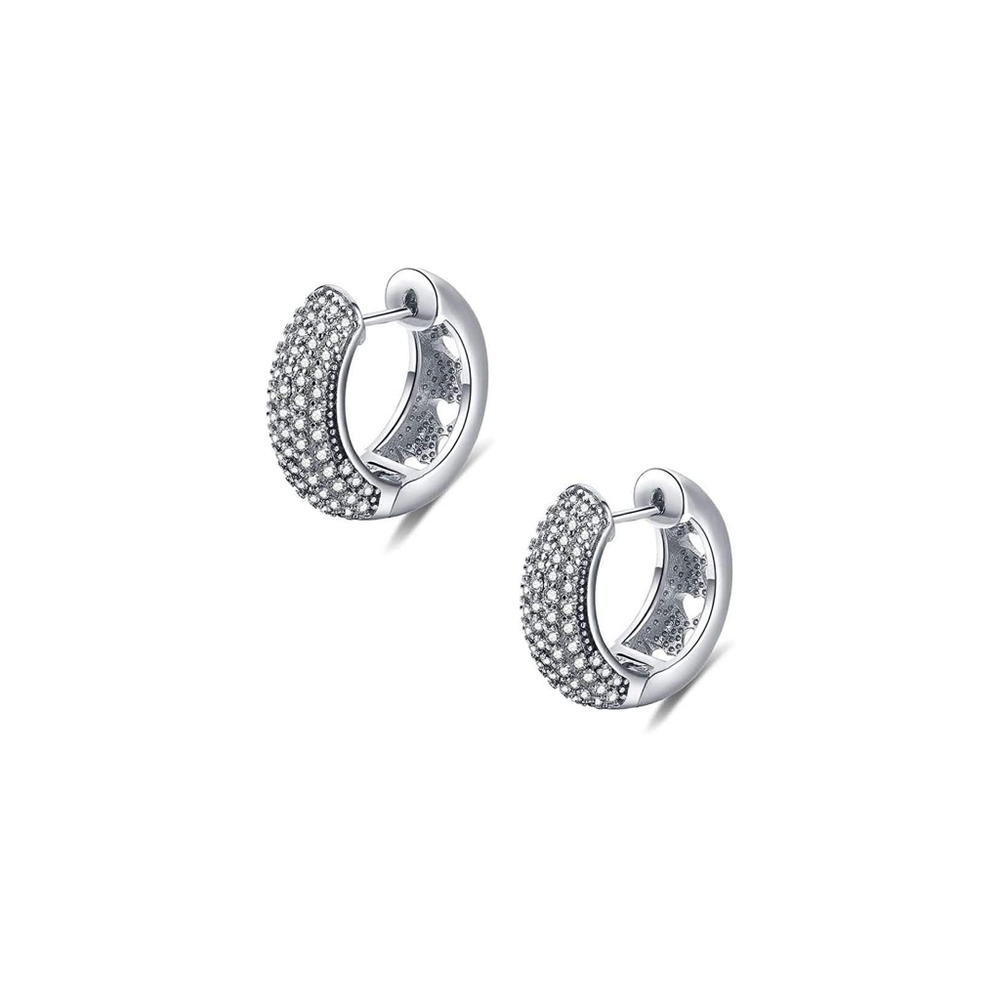 Silver Cubic Zirconia Hoop Earrings
